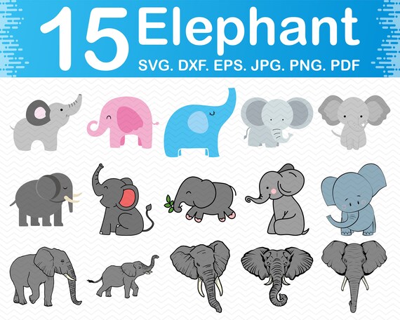 Elephant Svg Cute Baby Elephant Svg Files For Cricut Etsy
