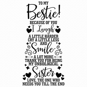 To My Bestie svg, Beste Freunde svg, Bester Freund svg, Freunde svg Besties svg, Schwester svg Schwestern svg, Bester Freund png, Freundschaft svg Vektor
