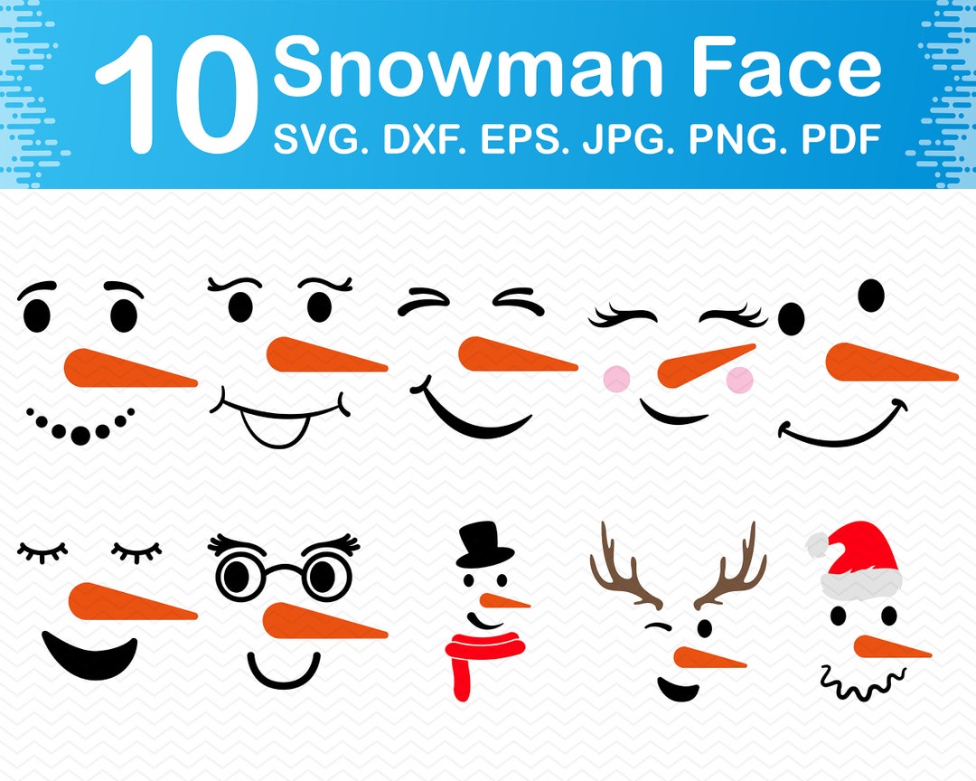 Snowman Face Svg, Snowman Svg, Snowman Clipart, Snowman Png, Merry