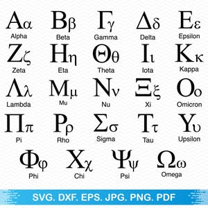 Griechische Buchstaben svg, griechisches Alphabet svg, griechischer Buchstabe svg-Dateien für Cricut, griechisches Alphabet Clipart, Silhouette svg griechisch svg, Png-Dateien vektor