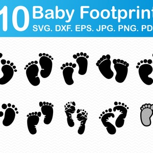 Baby Footprint SVG, Baby Feet SVG, Baby Foot SVG, Baby Foot Print svg file  for Cricut & Silhouette, Baby Shower svg design dxf, pdf, png