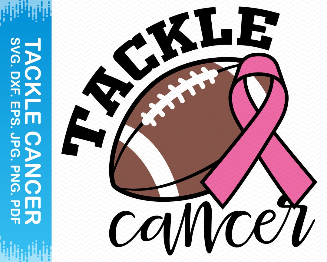 Tackle Cancer Svg, Breastcancer Svg, Football Svg, Cancer Ribbon Svg