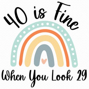 40 está bien cuando te ves 29 SVG, 40 cumpleaños SVG, Feliz cumpleaños SVG, Cumpleaños PNG, Cumpleaños Clipart, Archivos de silueta Cricut Glowforge
