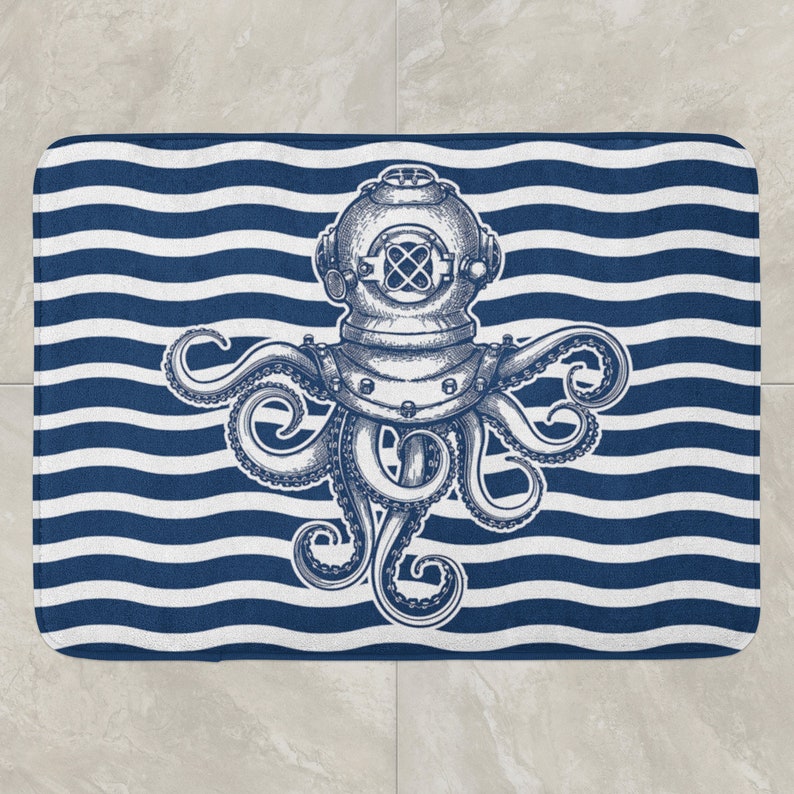 Octopus Bath Mat Octopus Tentacle Bathroom Rug Bath Mats Etsy