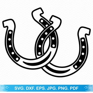 Dubbele hoefijzer svg, hoefijzer svg, hoefijzer clipart, paard svg huisdier svg, rodeo svg clipart, SVG-bestanden voor de cricut, vector png-bestanden