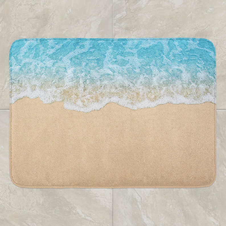 Beach Bath Mat Ocean Bath Mats Sea Bath Rug Bathroom Rug Etsy