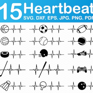 Heartbeat svg, Heart beat svg, Ekg svg bestanden voor cricut, Heartbeat clipart, Heartbeat dxf bestanden, Heartbeat png bestanden, SVG silhouet svg