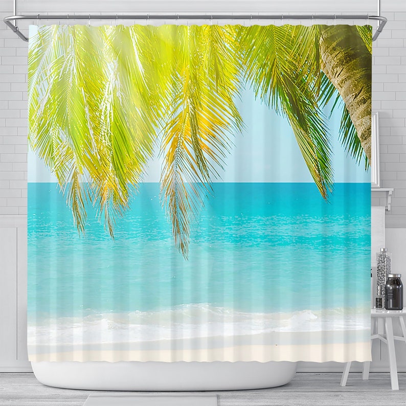 Ocean Shower Curtain Beach Shower Curtain Nautical Shower Etsy