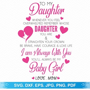 An meine Tochter svg, Muttertochter svg, Mutter und Tochter svg, Mutter-Tochter-Shirts svg, Mama und Tochter svg, SVG-Dateien für Cricut