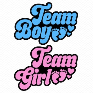 Equipo niño SVG Equipo niña SVG, revelación de género SVG, bebé niño SVG, bebé niña SVG, mono de bebé SVG, bebé SVG niño pequeño SVG, baby shower SVG, bebé png