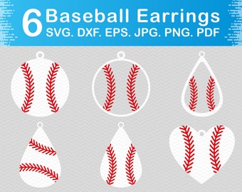 Baseball earring svg, Earring svg files for cricut, Earrings svg, Leather earring svg, Teardrop earrings, Earring svg bundle, Vector cricut