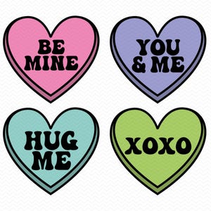 Valentines svg Candy Herz svg, Valentines svg Candy Hearts png, Valentines Tag svg, Valentine png-Dateien, Herz xoxo svg, Valentines png