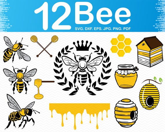 Download Bee Svg Bee Clipart Queen Bee Svg Honey Bee Svg Bee Hive Etsy