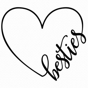 Besties svg Herz svg, Beste Freunde svg, Freunde svg Freundschaft svg, Bester Freund svg Schwestern svg, BFF svg Bestie svg, Herz png Besties png