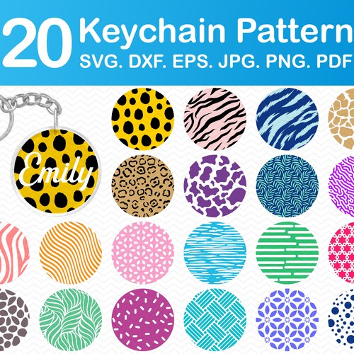 Keychain Svg Pattern Svg Designs Keychains Svg Files for | Etsy