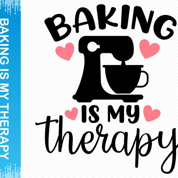 Baking Is My Therapy svg, Baking svg, Bakery svg, Pot holder svg, Apron svg, Funny kitchen svg, Kitchen sign svg, Cricut svg silhouette svg