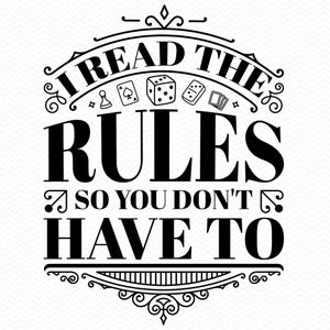 Leo las reglas para que tú no tengas que hacerlo, juego de mesa, jugador, juegos, dados, mesa, silueta, clipart