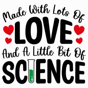 Feito com muito amor e um pouco de ciência svg, Macacão de bebê svg, Bebê svg, Chá de bebê svg, Criança svg, Cricut svg silhueta svg