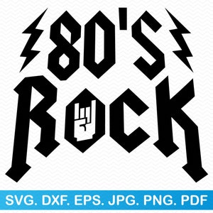 80's Rock svg, 80s svg Muziek svg, Rock and roll png, Rock n roll png, Retro svg 90s svg 80s png, Rock on hand svg, Rock and roll svg 70s svg