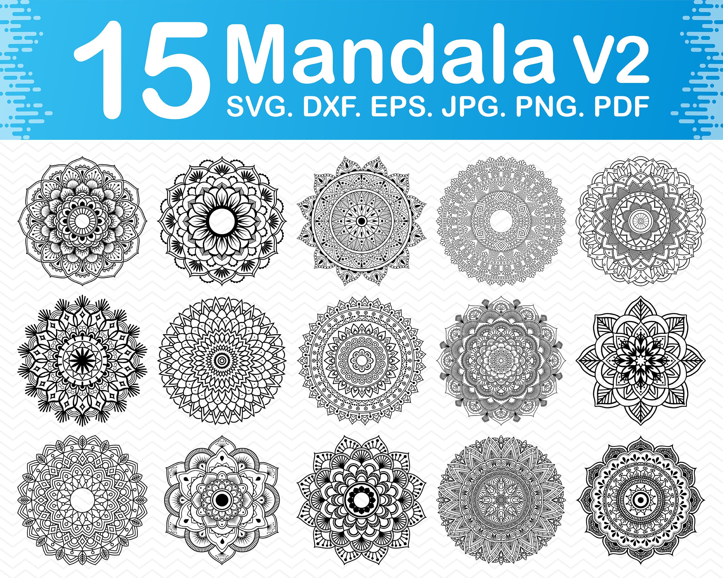 Download Mandala Svg Mandala Dxf Files Svg Files For Mandala Svg Etsy