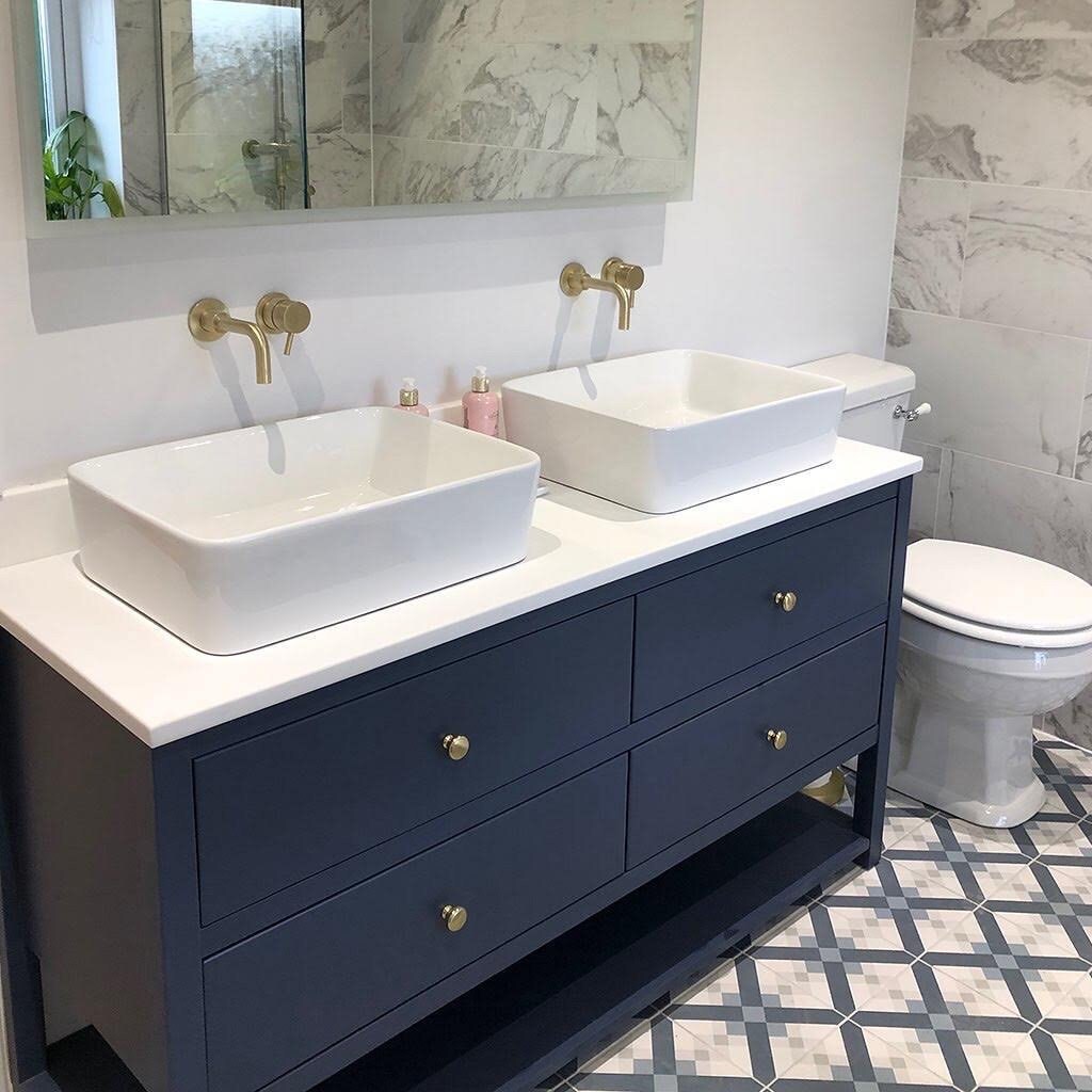 Ava Double Vanity Unit Bathroom Washstand With Siton Etsy UK