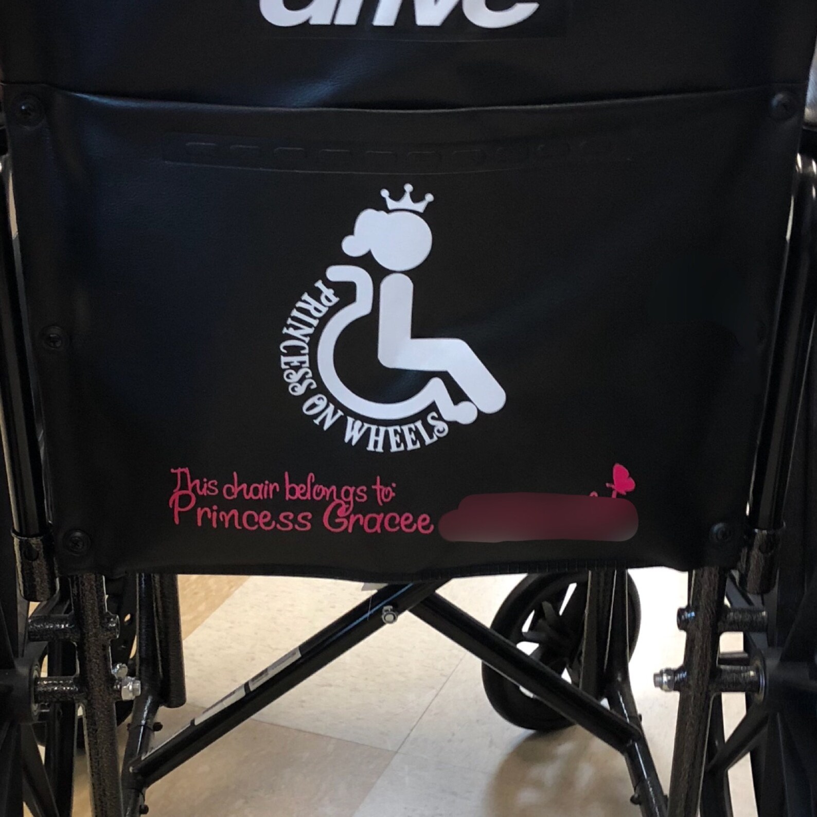 Princess Vinyl Wheelchair Name Decal Etsy