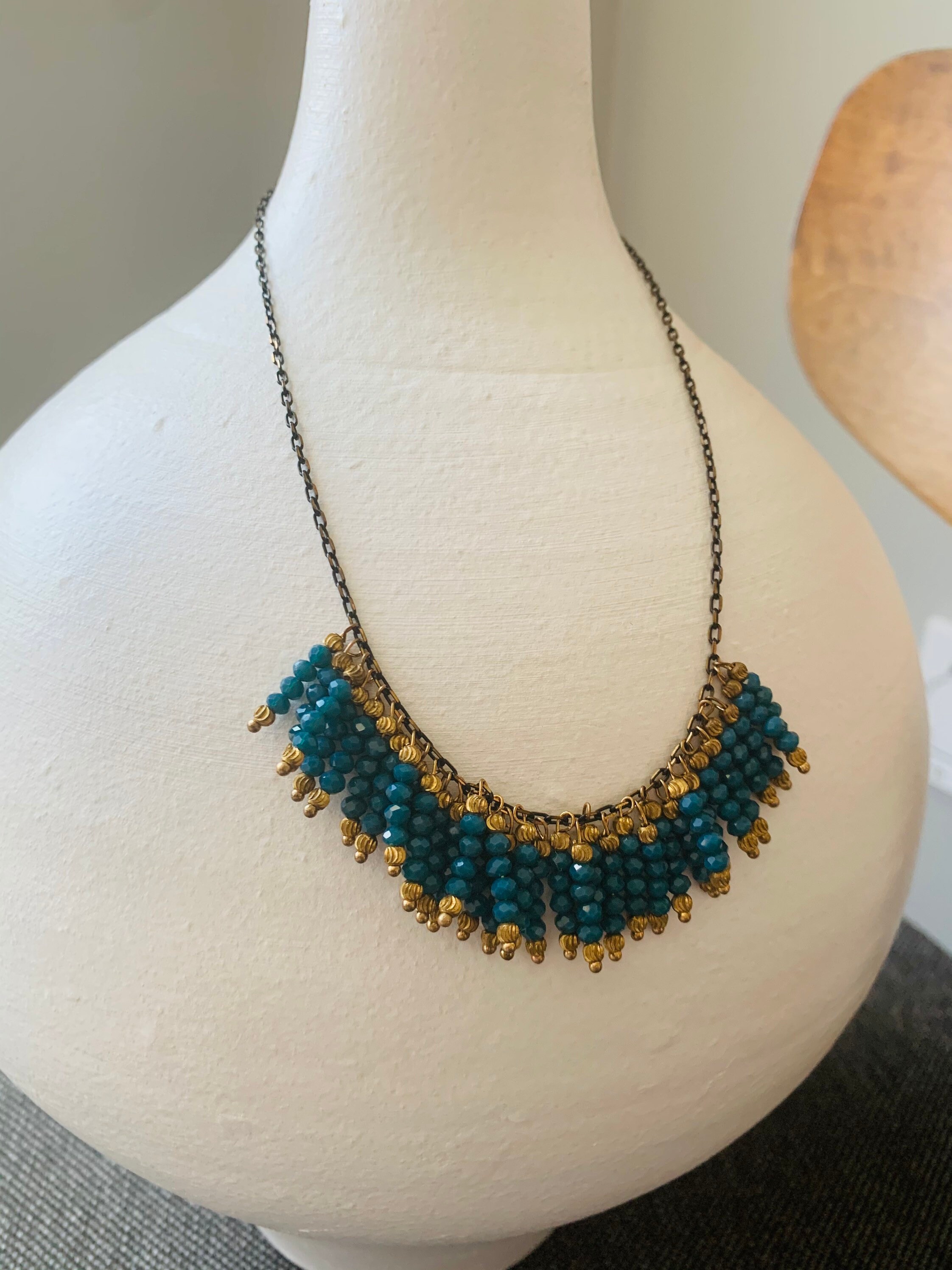 Crystal Necklace Beaded Handmade Necklace Etsy UK