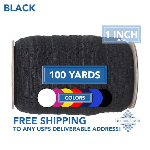 1 Inch Fold Over Elastic – Lingerie FOE, Bra Band & Panty Elastic – 100 Yards