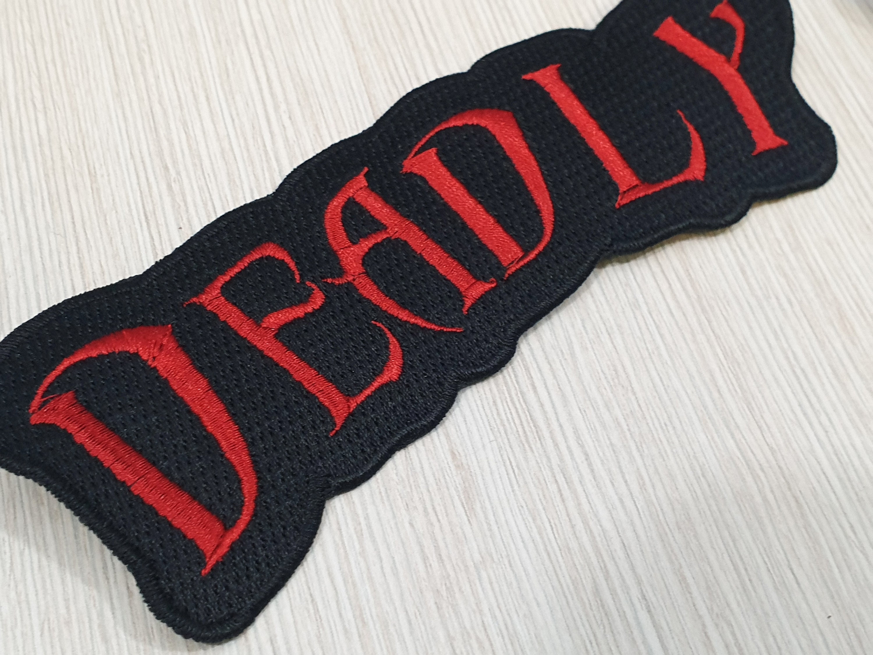 Embroidered Top Rocker Back Patch for Jacket Deadly Beautiful - Etsy