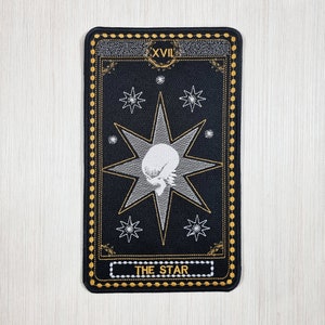 Große Tarot Patch Der Stern, Wicca Stickerei, Major Arcana Tarotkarten Applikation, Pagan Aufnäher