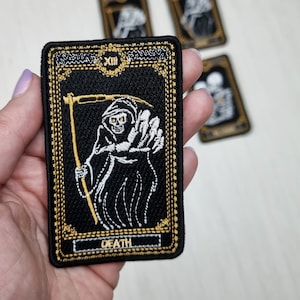 Tarot Karten Death Patch, Wicca Stickerei, Major Arcana Tarot Karten Applikation, Pagan Aufnäher