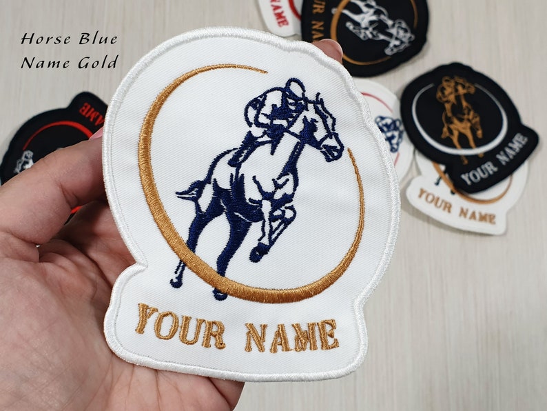 Cowboy Patch Jockey Patch Custom Embroidery Rodeo Name Patch Custom Horse Rider Patch Custom Name Patch