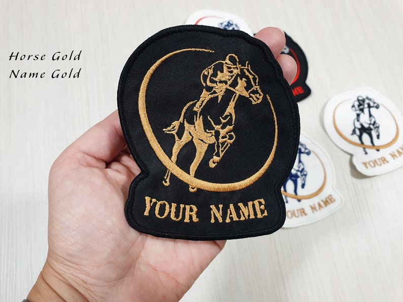 Cowboy Patch Jockey Patch Custom Embroidery Rodeo Name Patch Custom Horse Rider Patch Custom Name Patch