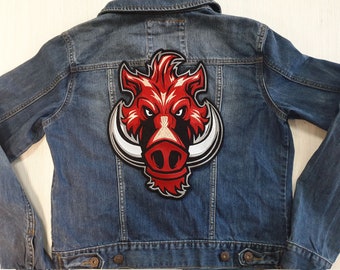 Large Hog Embroidered Back Patch, Urban Jacket Applique