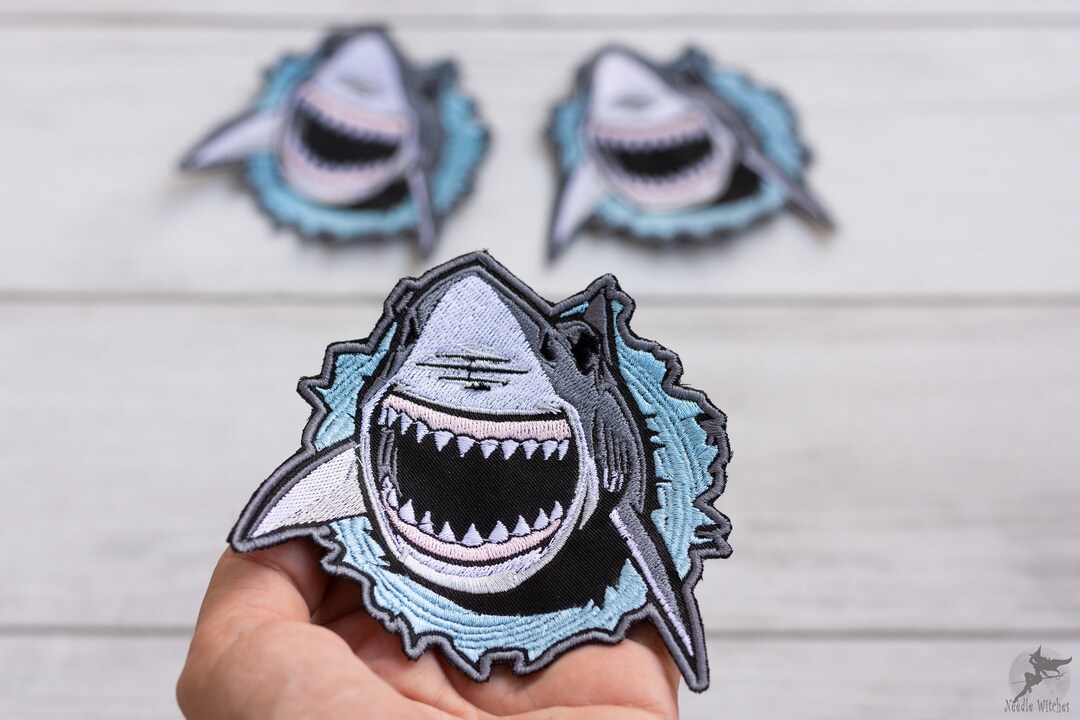 Shark Patch Urban Embroidery Patch Fish Embroidery Urban - Etsy