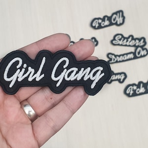 Girl Gang Glow in Dark Patch, Word Patch, Urban Text Patch, Sew on Funny Patch, Gift for Women