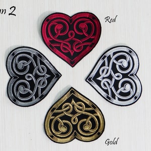 Celtic Heart Patch, Heart Embroidery, Celtic Symbol Patch, Celtic Knot Emblem