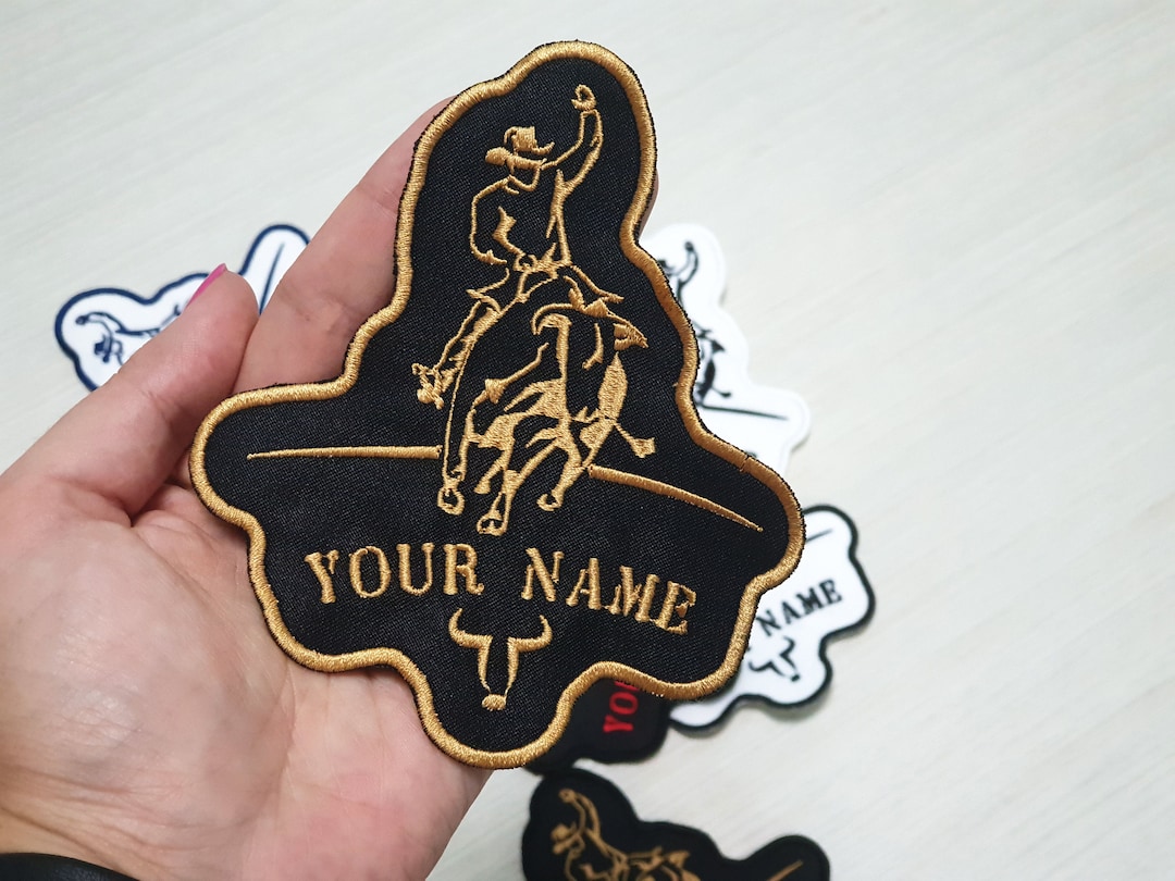 Bull Rider Embroidery Custom Bull Rider Embroidered Patch, Rodeo Name Patch - Etsy