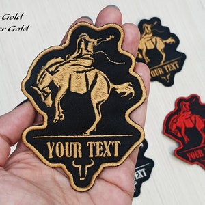 Toppa personalizzata per cavaliere, toppa con nome da rodeo, toppa da cowboy, ricamo personalizzato, toppa con nome personalizzato