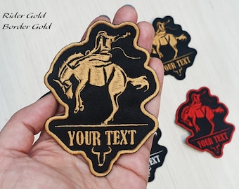 Parche de jinete personalizado, parche con nombre de rodeo, parche de vaquero, bordado personalizado, parche con nombre personalizado