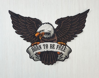 Grote adelaar-patch, piloot-achterpatch, biker-adelaar-patch, naai-patch, stedelijke borduurpatch, stedelijke kunstpatch, stedelijke adelaar-borduurwerk