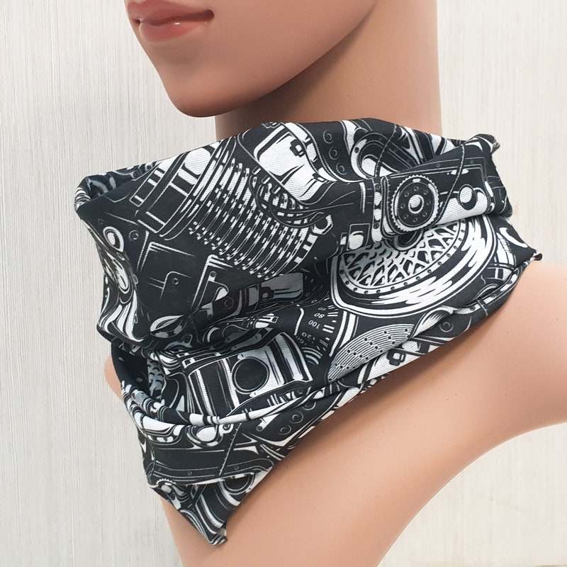 Motorcycle Mask Multi-Use Bandana Balaclava - Neck Gaiter, Scarf, Face Mask For Cycling, Outdoor (One Size) 100% Polyester Tube Scarf Snood - Foto 8