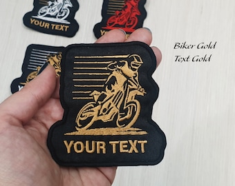 Écusson de motard brodé personnalisé, nom de course de moto