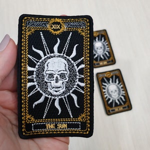 Tarot Cards The Sun Patch, Wiccan Embroidery, Major Arcana Tarot Cards Applique,  Pagan Sew on Patch