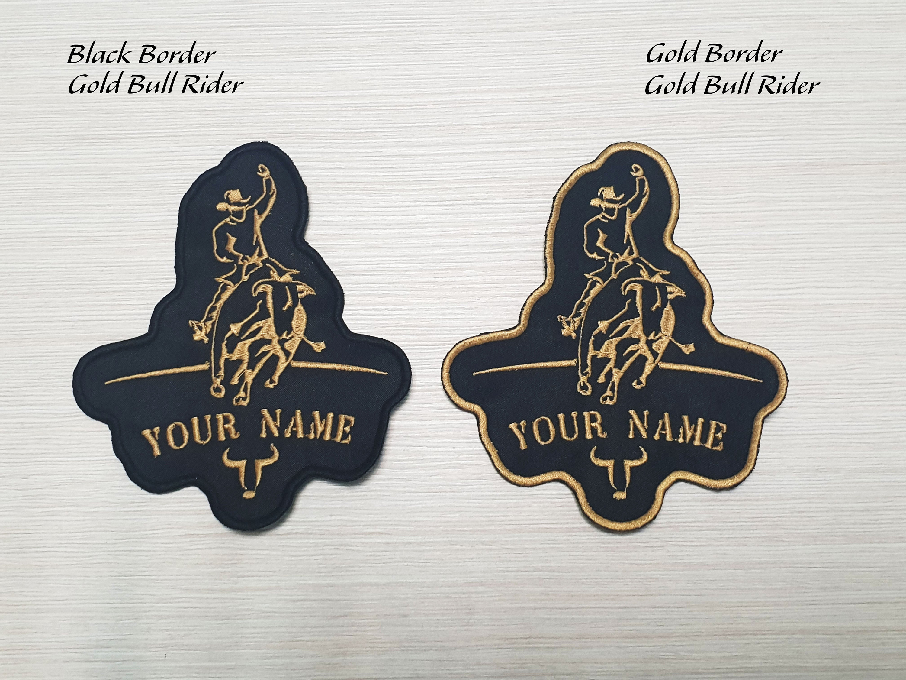Bull Rider Embroidery Custom Bull Rider Embroidered Patch, Rodeo Name Patch - Etsy