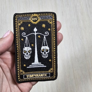 Temperance Tarot Patch, Wicca Stickerei, Major Arcana Tarot Karten Applikation, Pagan Aufnäher