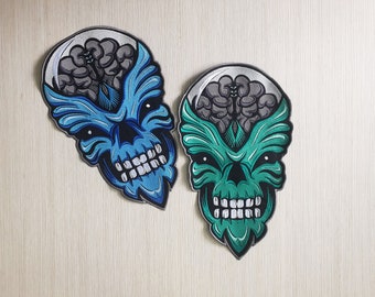 Large Alien Brain Embroidery Patch, Monster Applique