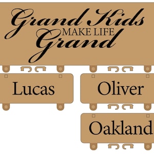 Grand Kids Sign Laser Cutter SVG File Glowforge File