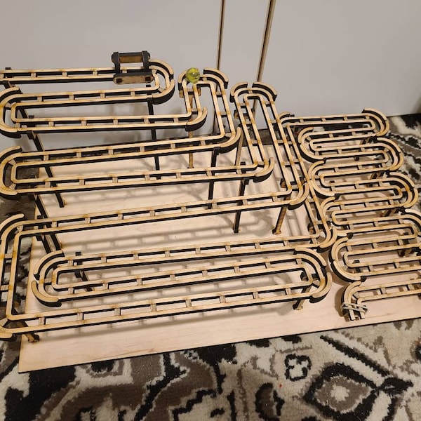 Laser Cut Marble Run Etsy