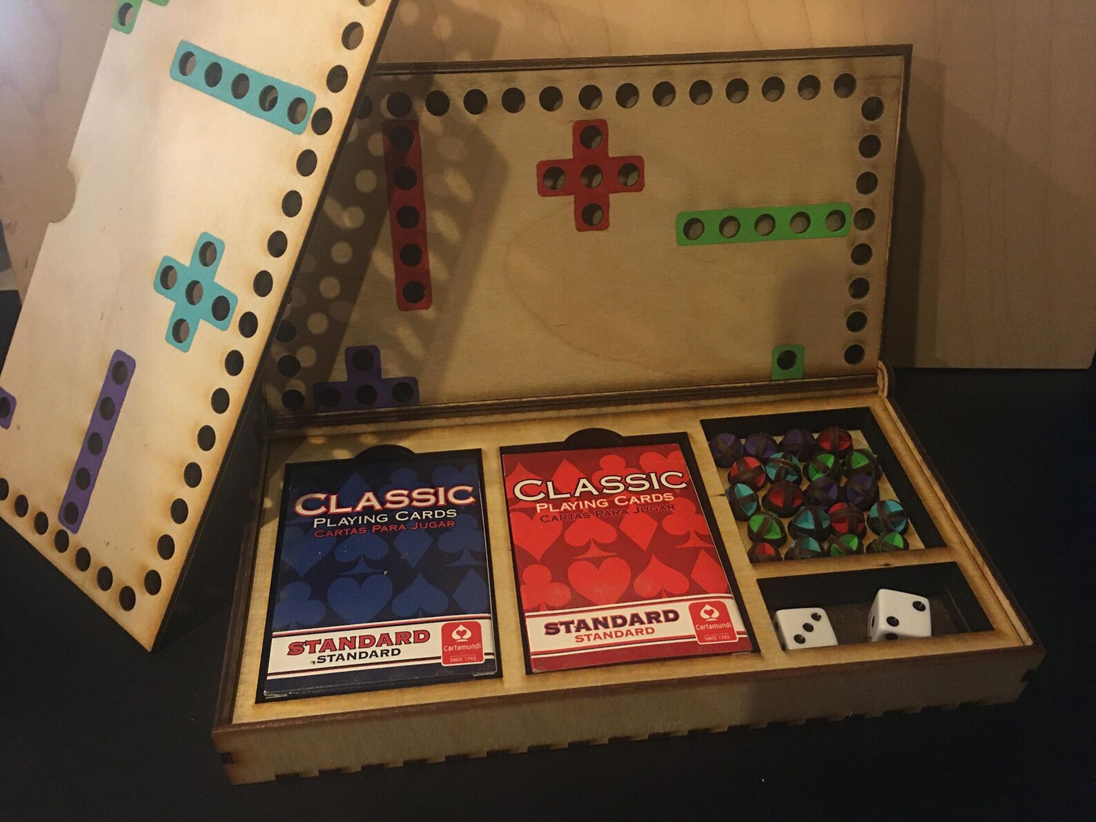 Jokers Card Dice Marble Board Game Wood Laser Cutter SVG File